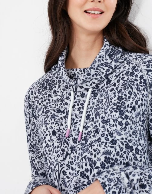 Joules Nadia Print Funnel Neck Sweat (marl Ditsy) 3 Joules Nadia Print Funnel Neck Sweat (marl Ditsy) - Image 3