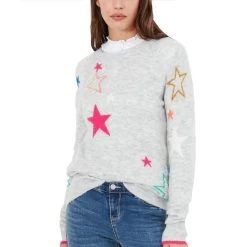 Joules Chantelle Grey Marl Star Sweater