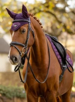 LeMieux Loire Fly Hood - Marine & Fig -Equestrian Supply Store 4266 9934