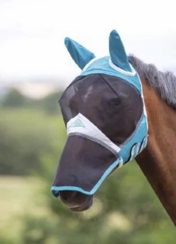 Shires Flyguard Pro Fine Mesh Fly Mask With Ears & Nose -Equestrian Supply Store 438 848