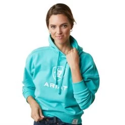 Ariat Women's Just Hoodie - Heather Pool Blue -Equestrian Supply Store 5303 12081