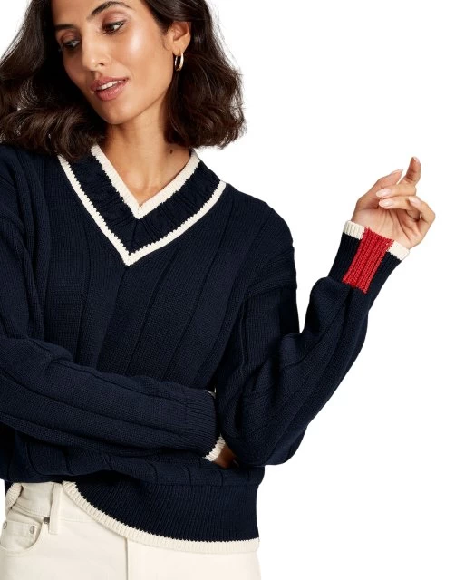 Joules Ladies' Dawson V-Neck Cricket Jumper 2 Joules Ladies' Dawson V-Neck Cricket Jumper - Image 2
