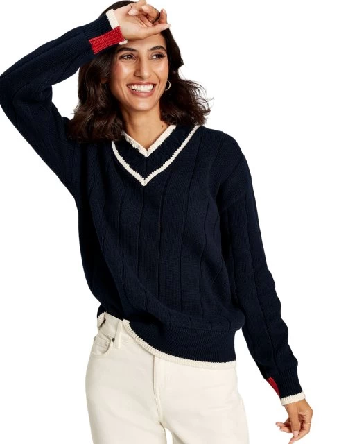 Joules Ladies' Dawson V-Neck Cricket Jumper 1 Joules Ladies' Dawson V-Neck Cricket Jumper