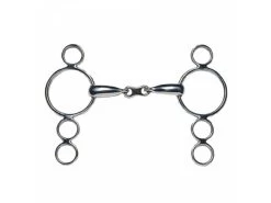JP. JP Korsteel French Link 3 Ring Gag Curved Mouth